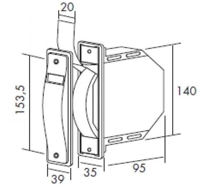 RECOGEDOR DE EMPOTRAR CINTA DE 20mm